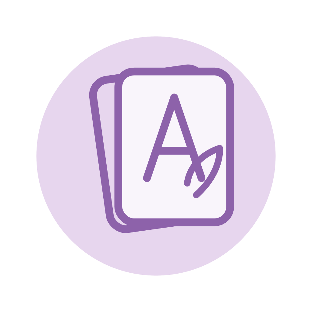 icon alphabet cards